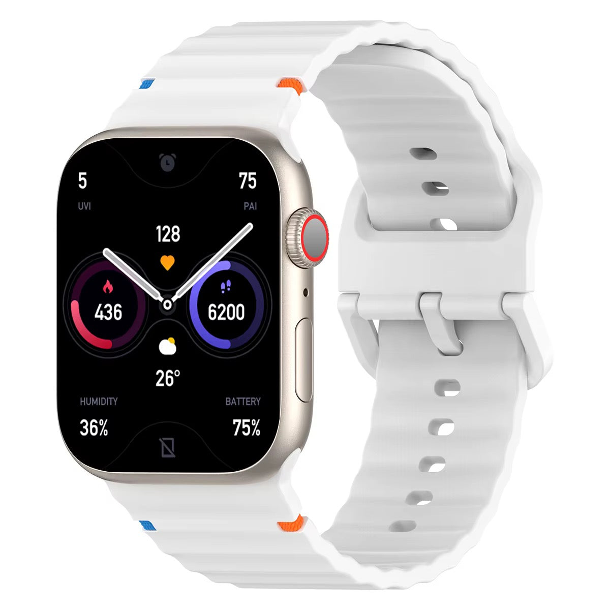 Flexible silicone Apple Watch band by Strapium, view 5